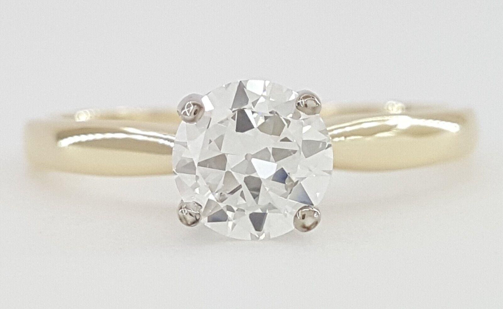 Vintage Old European Cut Diamond Solitaire 0.54 ct Engagement Ring F/VVS2