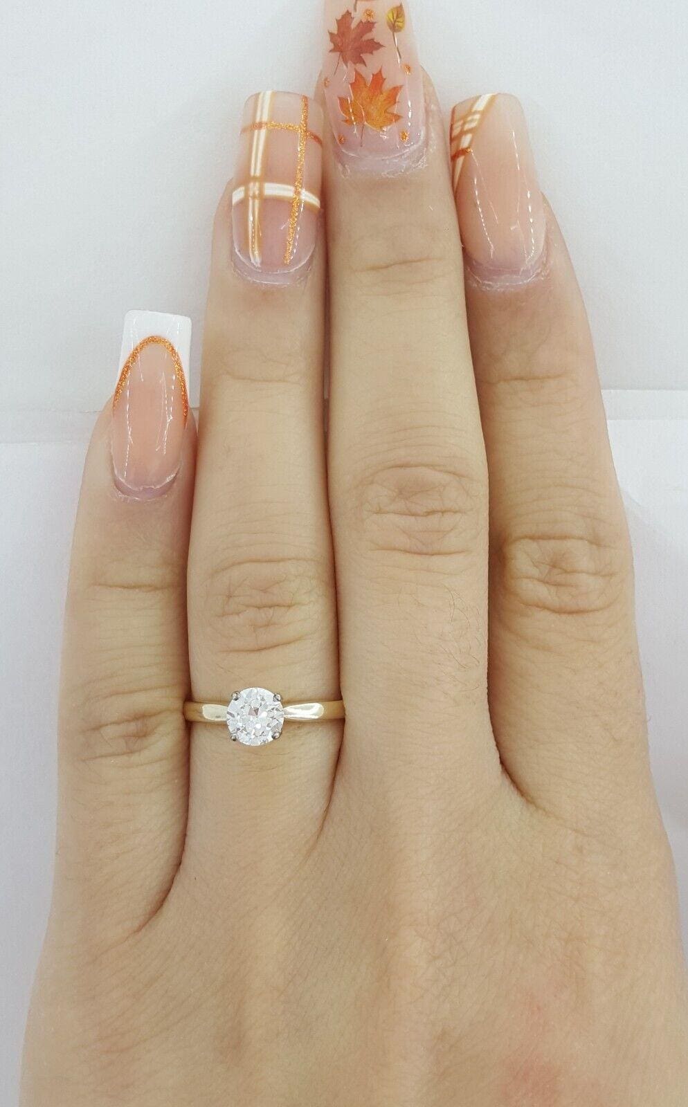Vintage Old European Cut Diamond Solitaire 0.54 ct Engagement Ring F/VVS2
