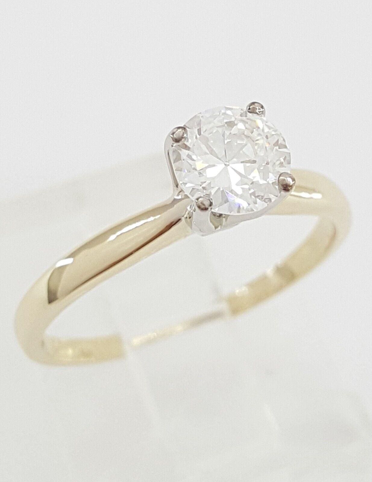 Vintage Old European Cut Diamond Solitaire 0.54 ct Engagement Ring F/VVS2