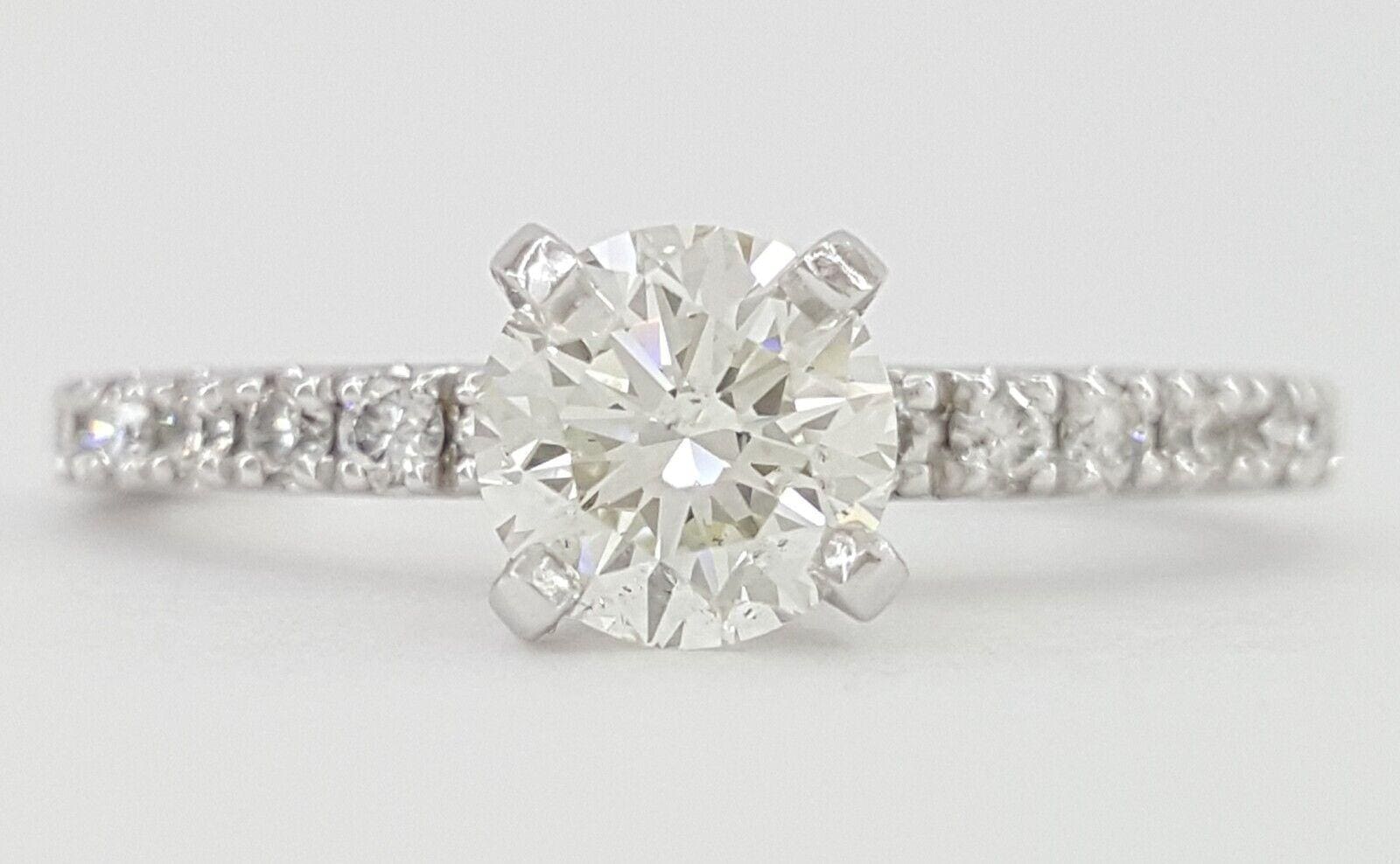 Round Brilliant Cut Diamond Engagement Ring 0.89 ct Ideal Cut 14K WG Rtl 3,395