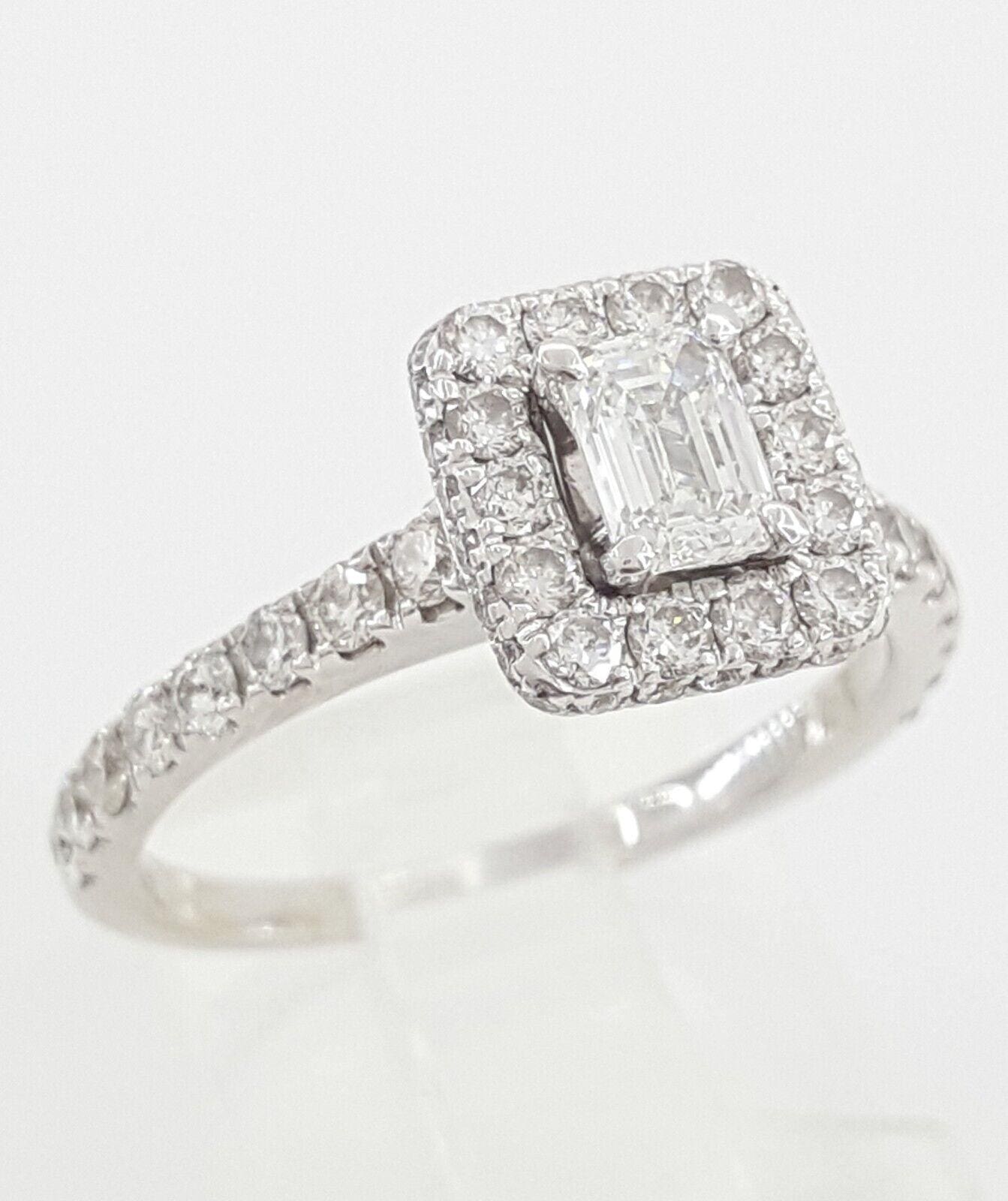 Neil Lane Bridal Emerald Cut Diamond Halo Engagement Ring 1.4 ct 14k Rtl 6.5k