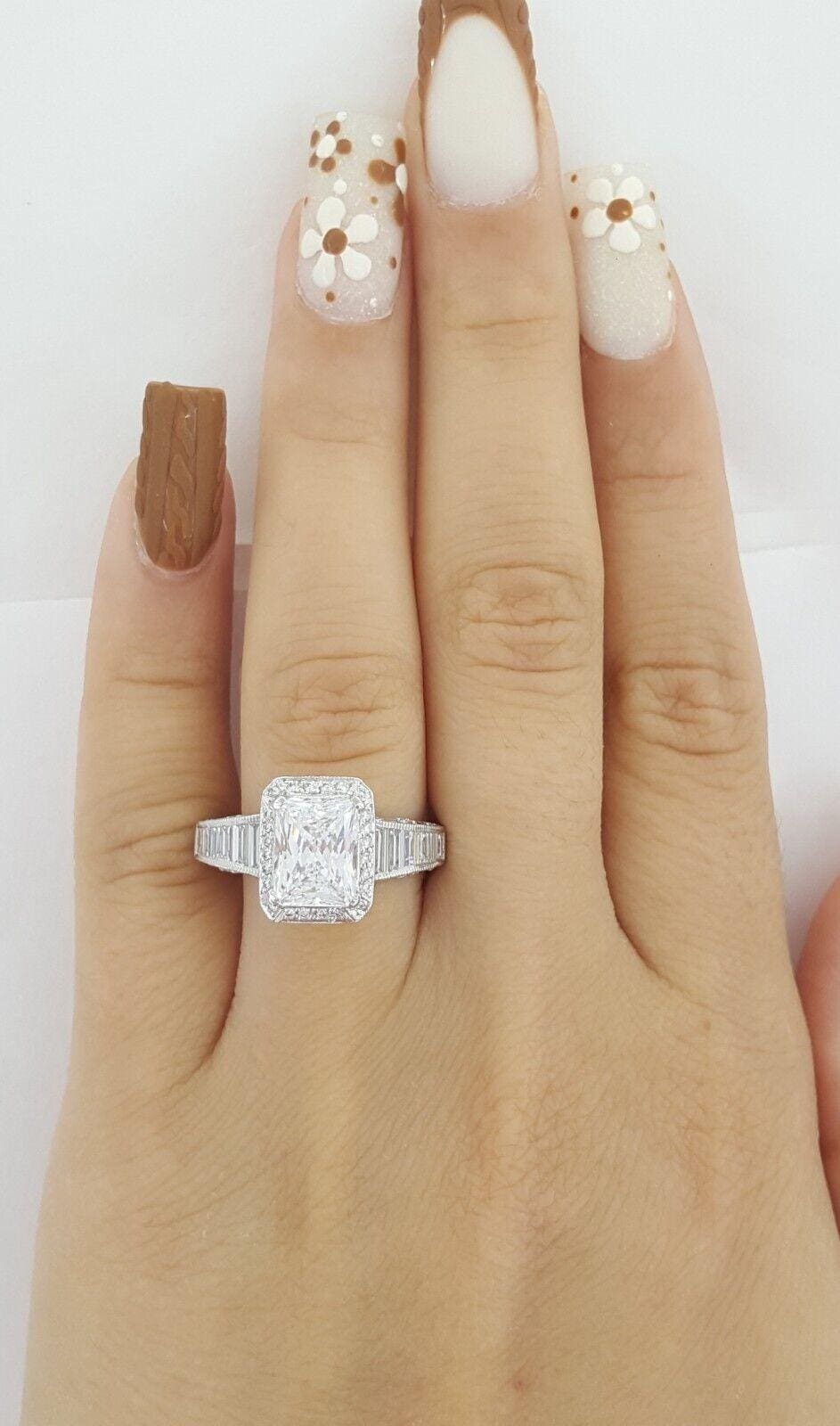 Tacori Crescent Semi-Mount Halo Diamond Engagement Ring 1.37 ct Plat Rtl 12,950