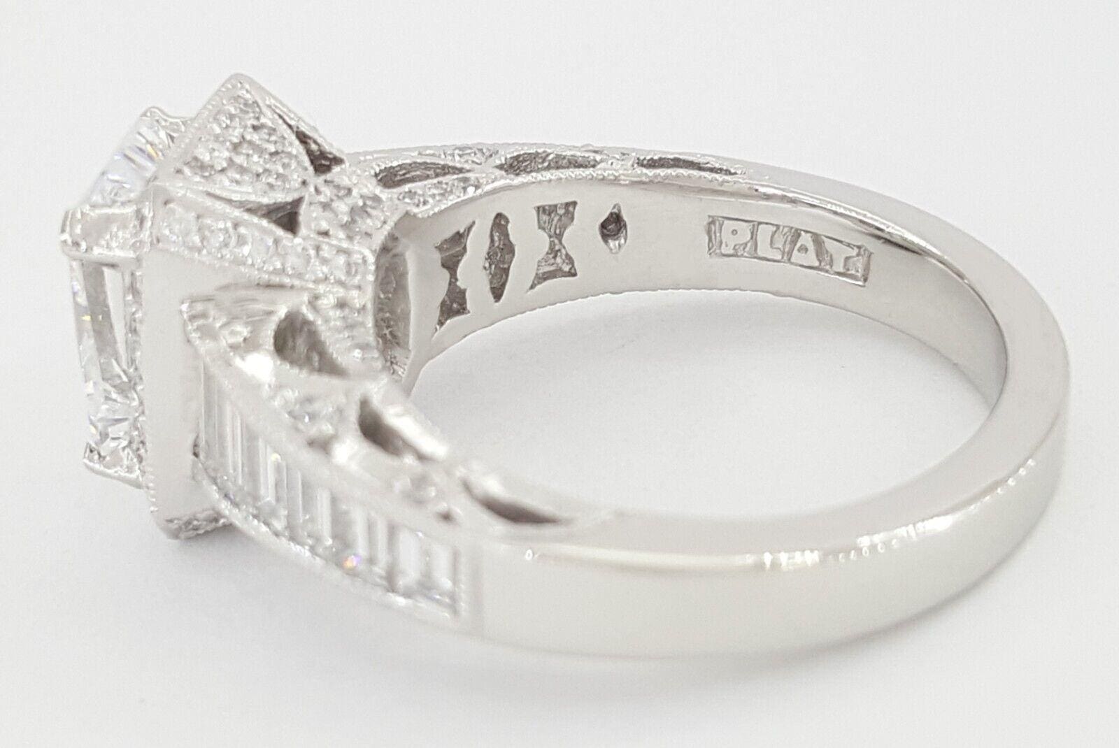 Tacori Crescent Semi-Mount Halo Diamond Engagement Ring 1.37 ct Plat Rtl 12,950