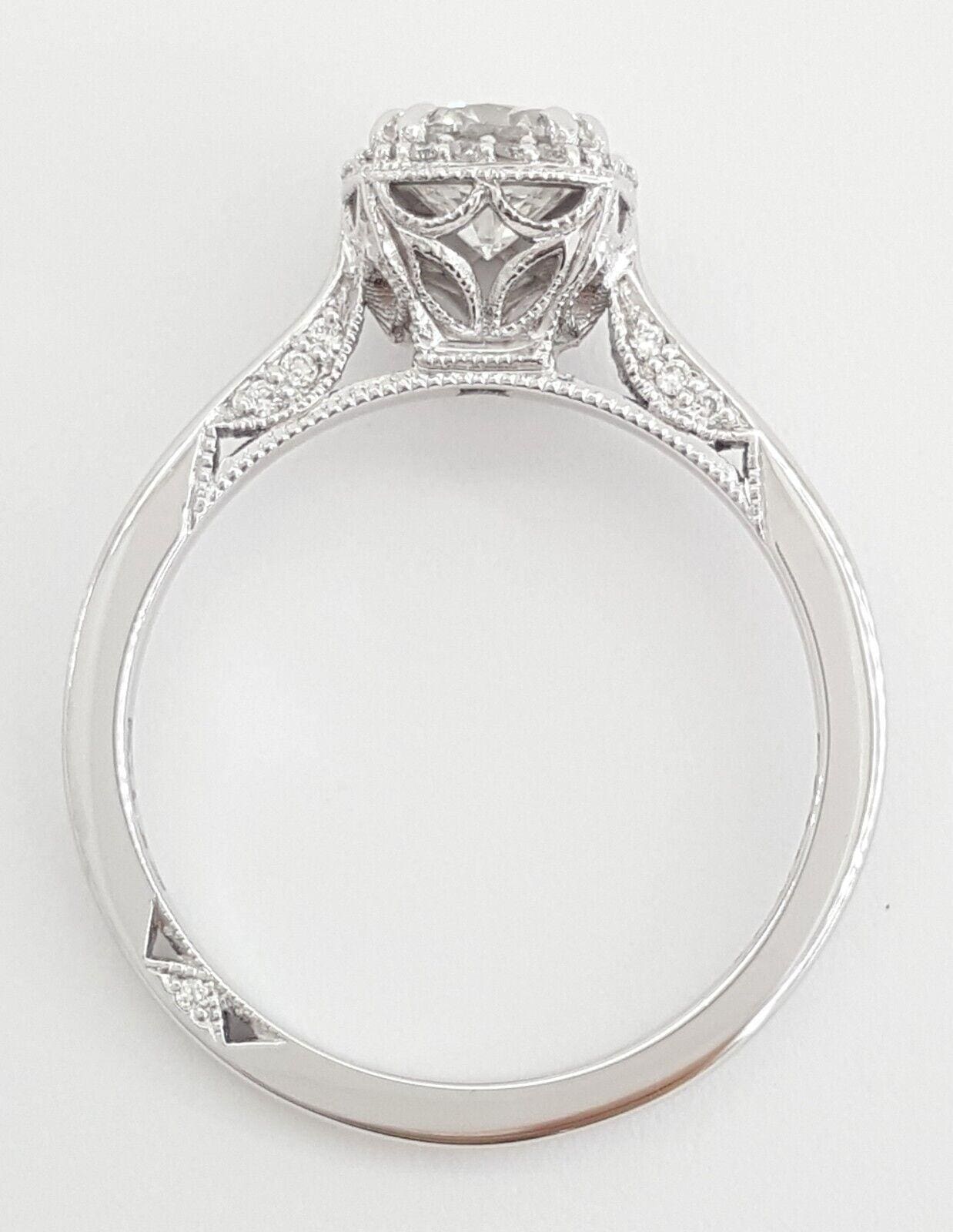 Tacori Dantela Halo Diamond Engagement Ring 0.92 ct 18k W Gold GIA Rtl 7K