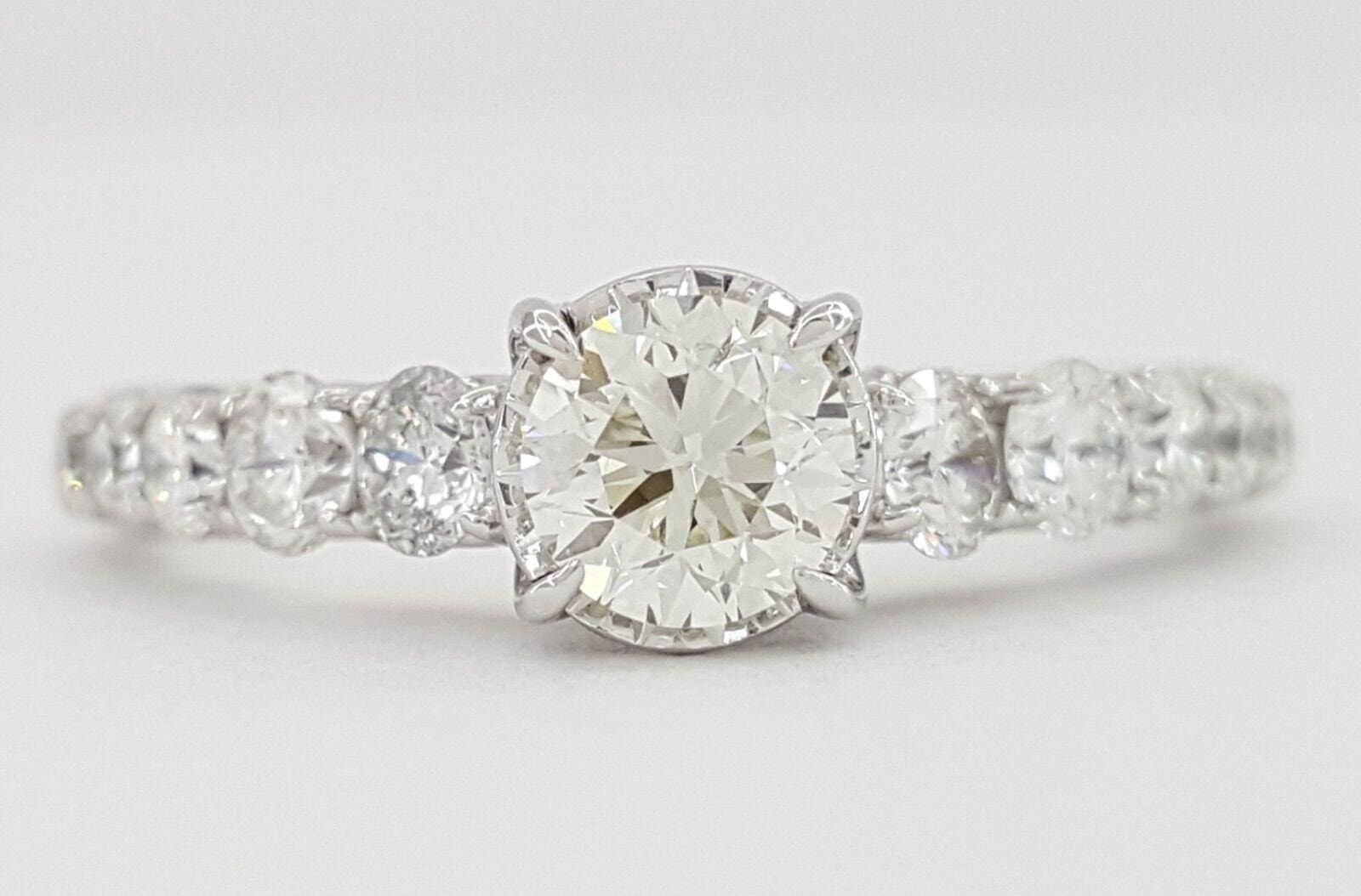 Round Brilliant Cut Diamond 1.1 ct 14k White Gold Engagement Ring