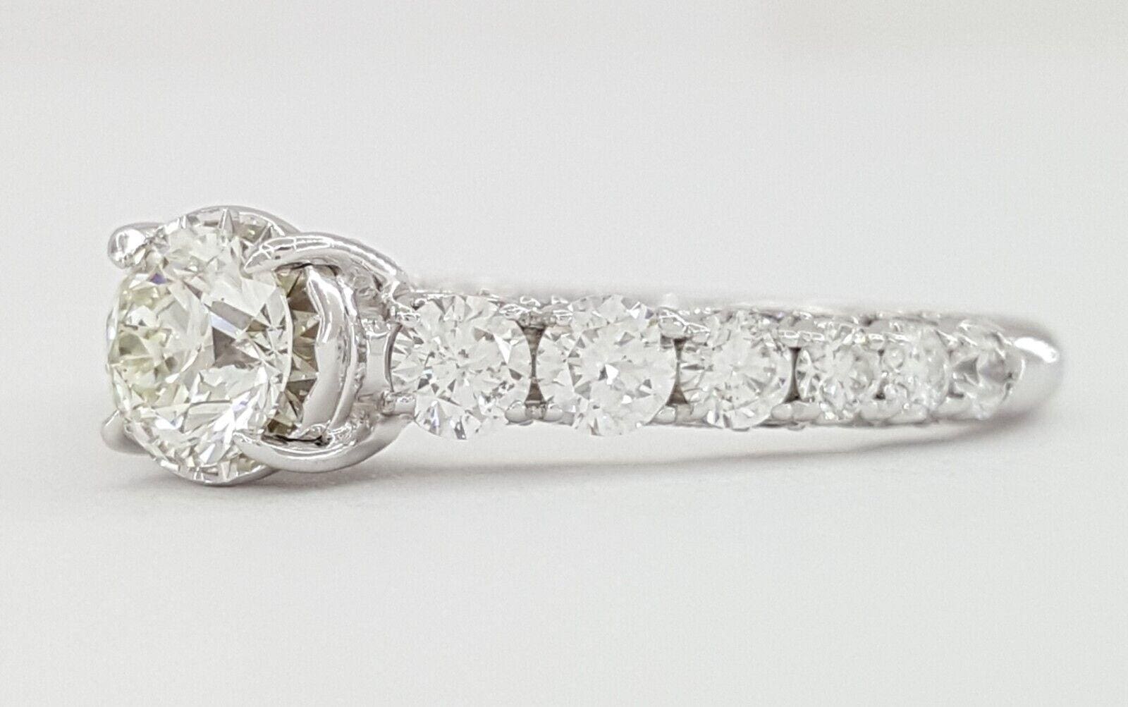 Round Brilliant Cut Diamond 1.1 ct 14k White Gold Engagement Ring