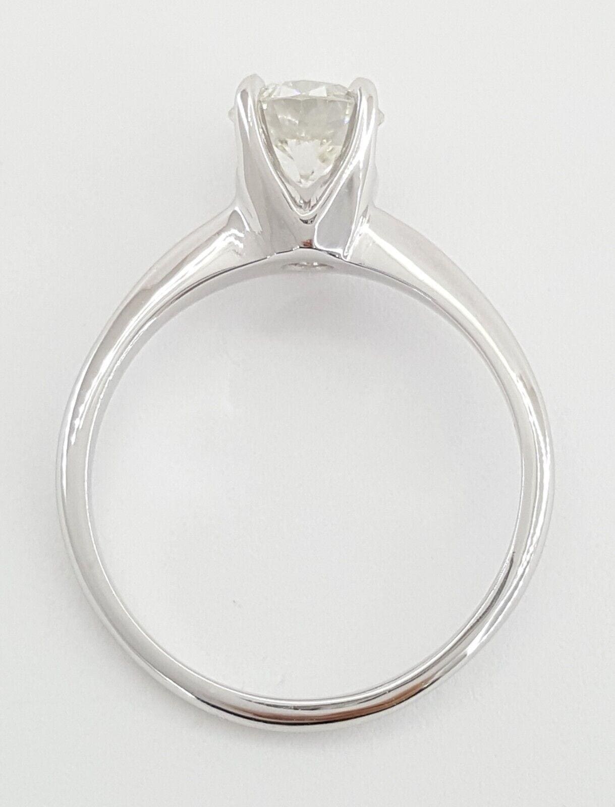Vintage Old European Cut Diamond Solitaire Engagement Ring 14k W Gold 1.01 ct
