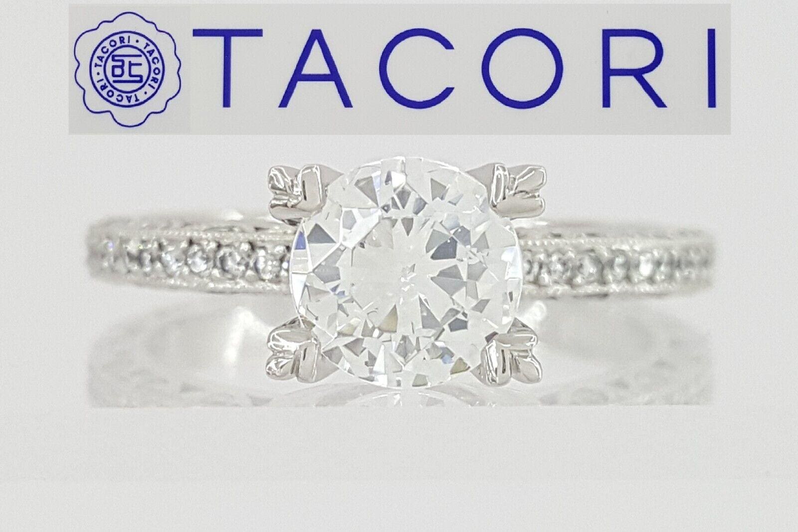 TACORI Crescent Platinum Semi-Mount Diamond Engagement Ring 0.5 ct 5.6K