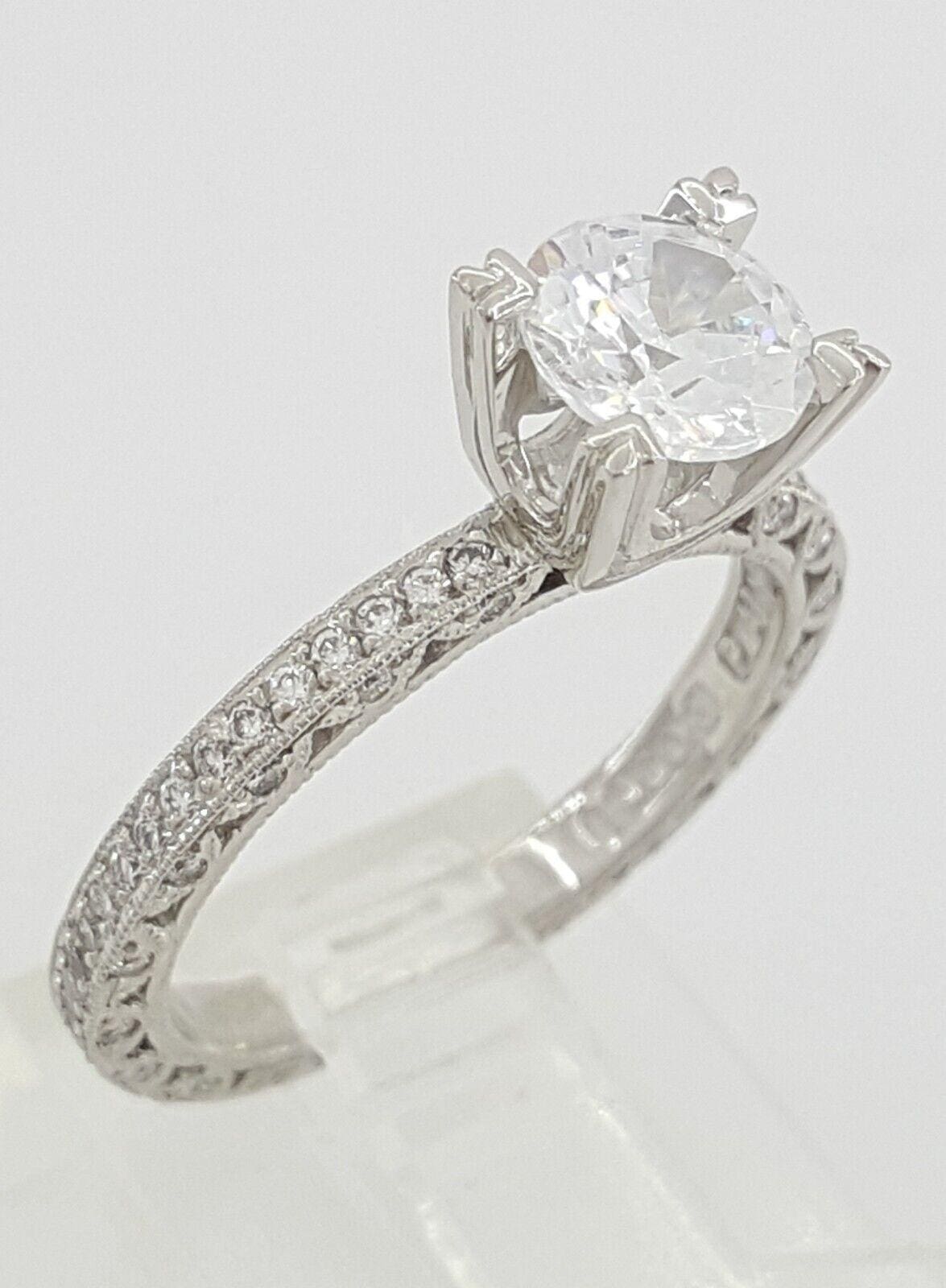 TACORI Crescent Platinum Semi-Mount Diamond Engagement Ring 0.5 ct 5.6K