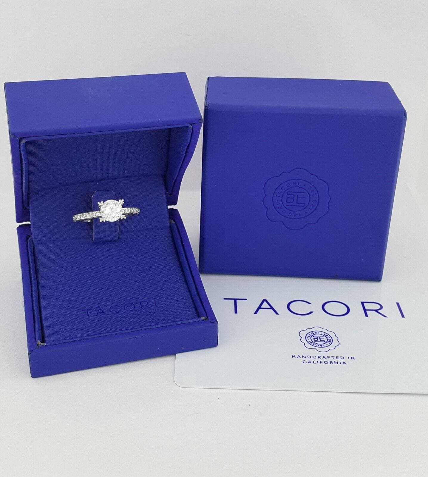 TACORI Crescent Platinum Semi-Mount Diamond Engagement Ring 0.5 ct 5.6K