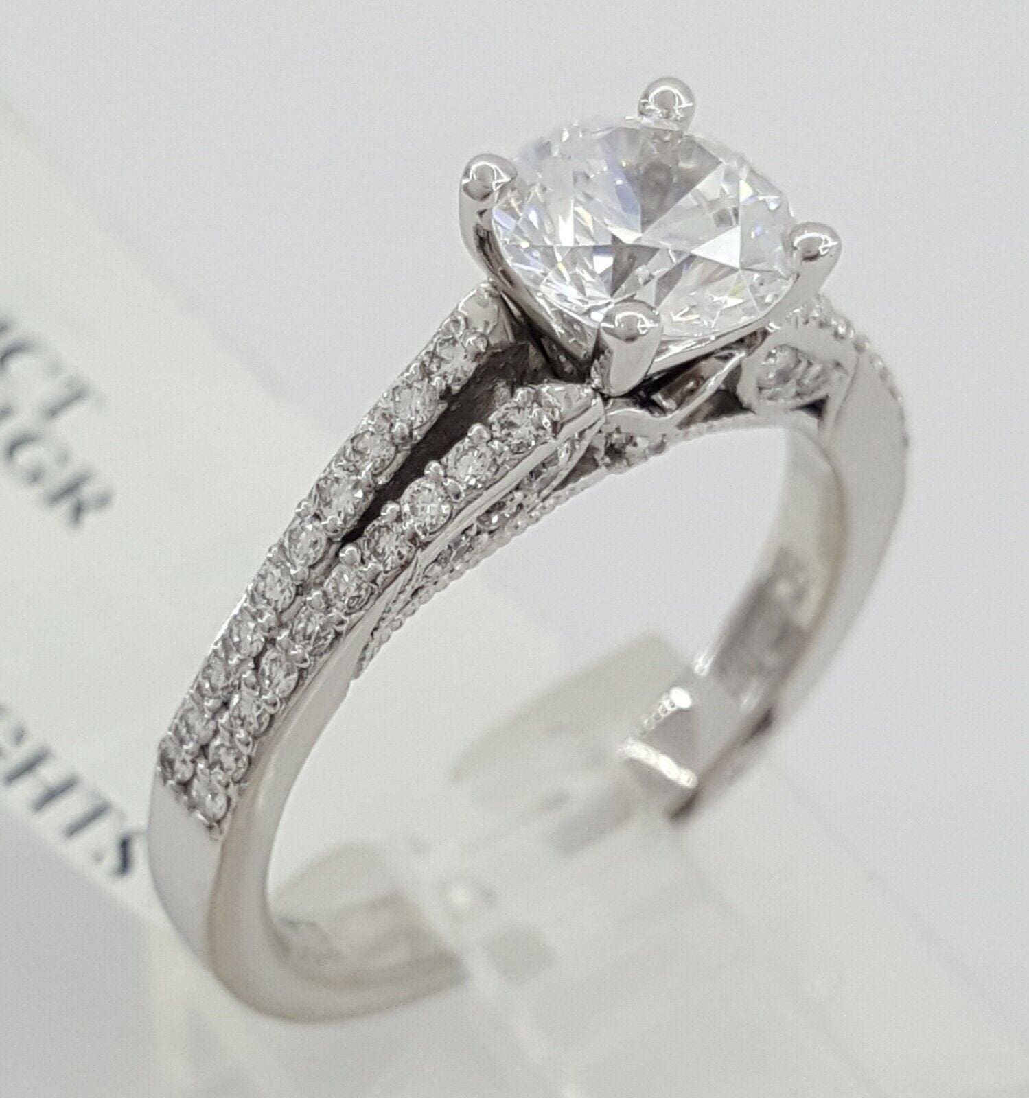 TACORI Simply Tacori 3001 18k White Semi-Mount Engagement Ring 0.34 ct Rtl 3180