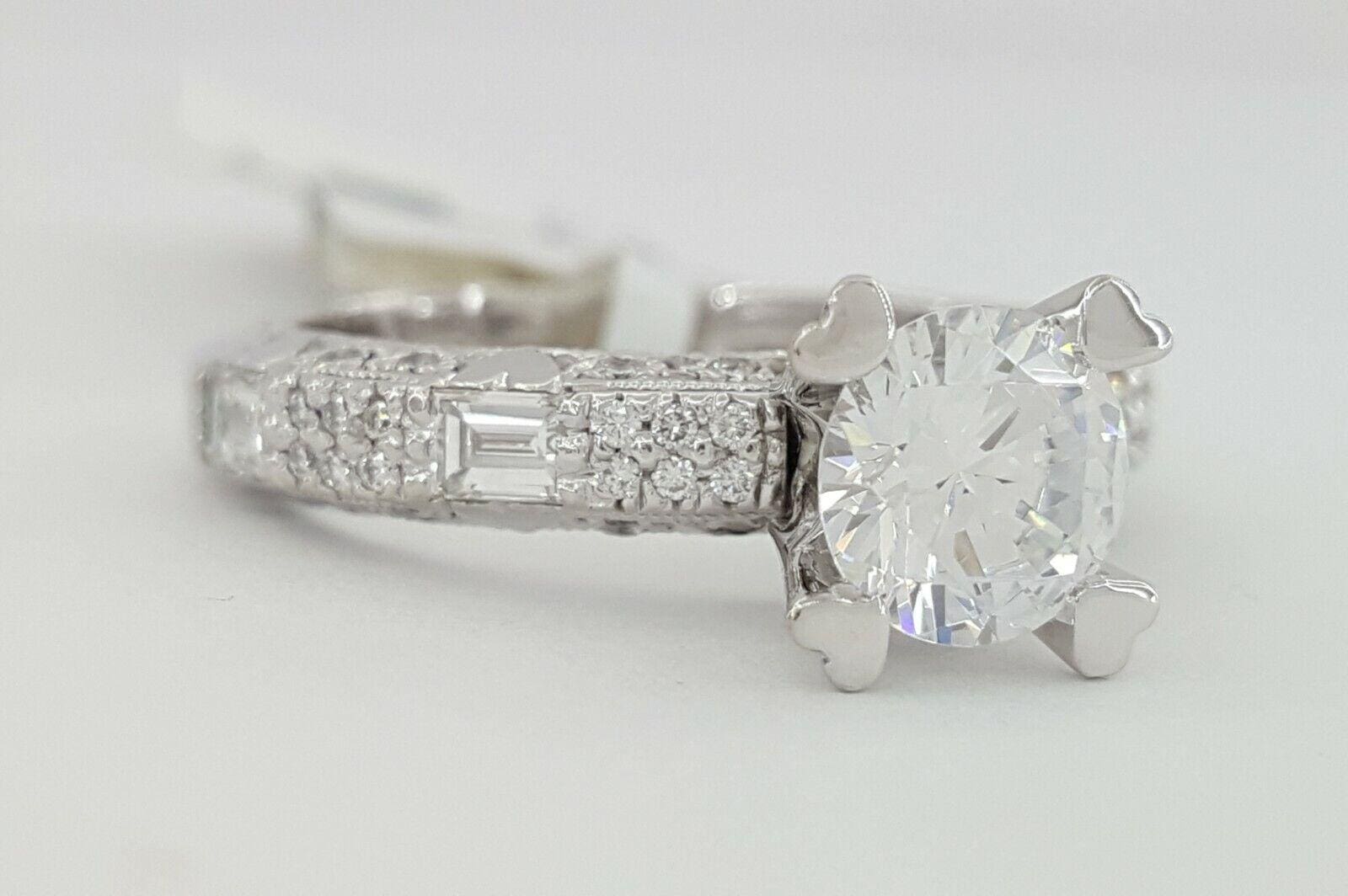 0.62 ct TACORI Crescent Platinum Semi-Mount Diamond Engagement Ring Rtl 7,500
