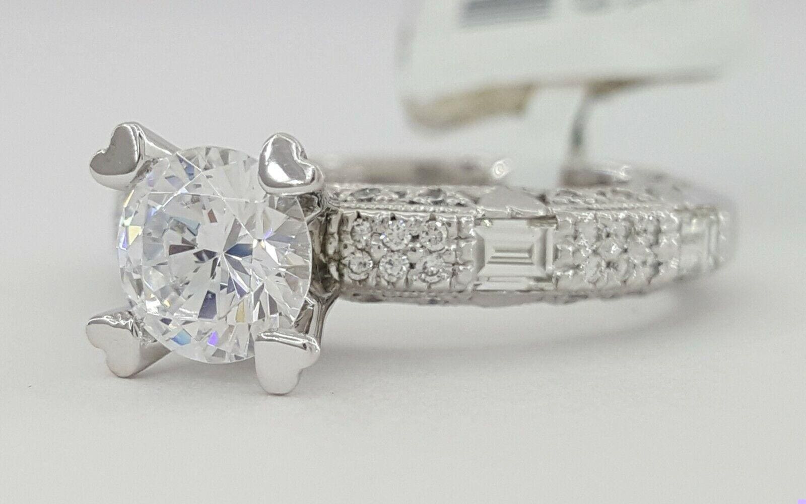 0.62 ct TACORI Crescent Platinum Semi-Mount Diamond Engagement Ring Rtl 7,500