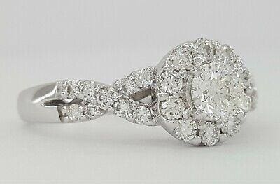 Helzberg Radiant Star® Round Diamond Halo Engagement Ring 1.12 ct 14K Gold