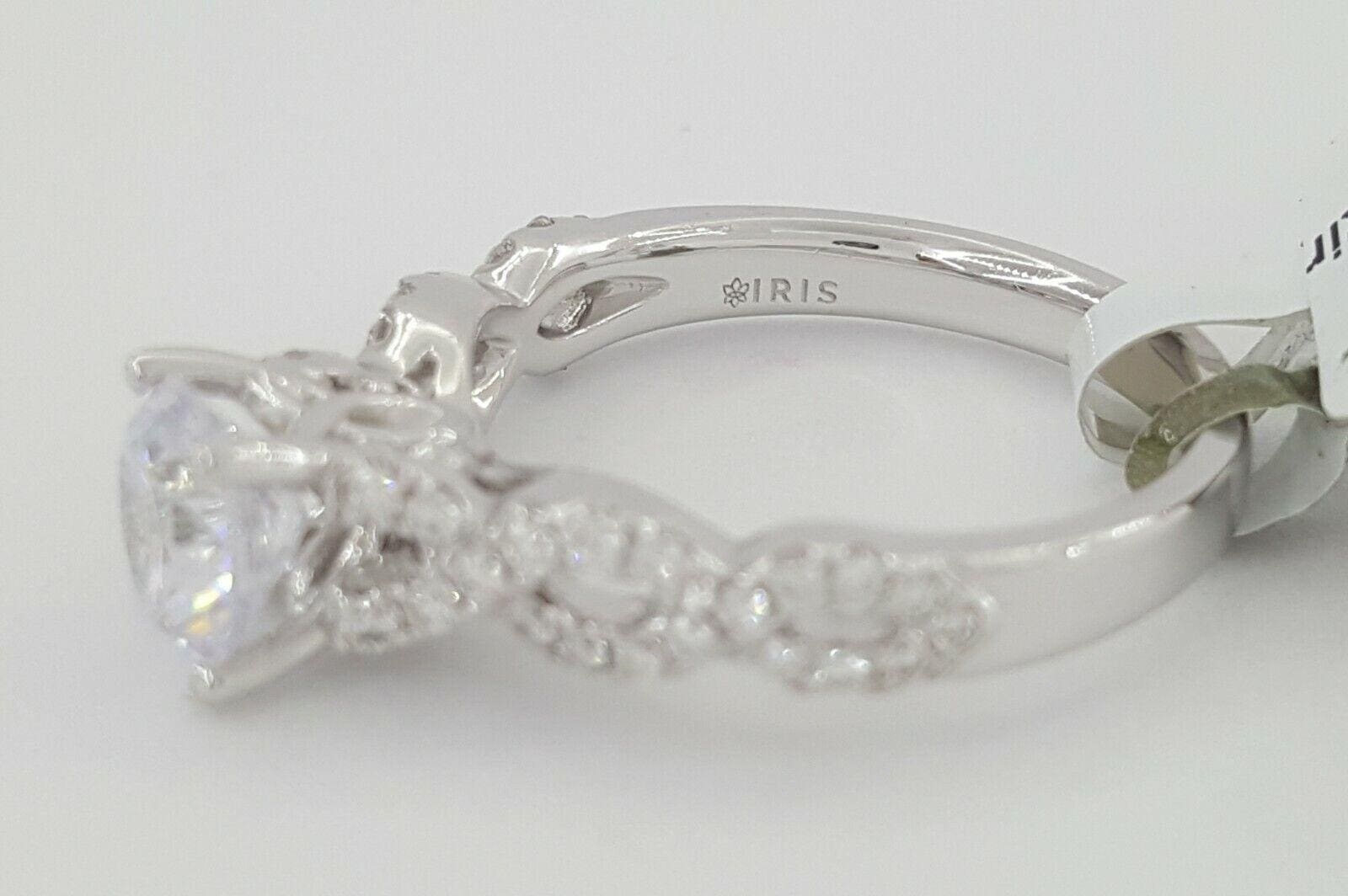IRIS 0.38 ct 14K Gold Diamond CZ Semi-Mount Crossover Engagement Ring Rtl 1575