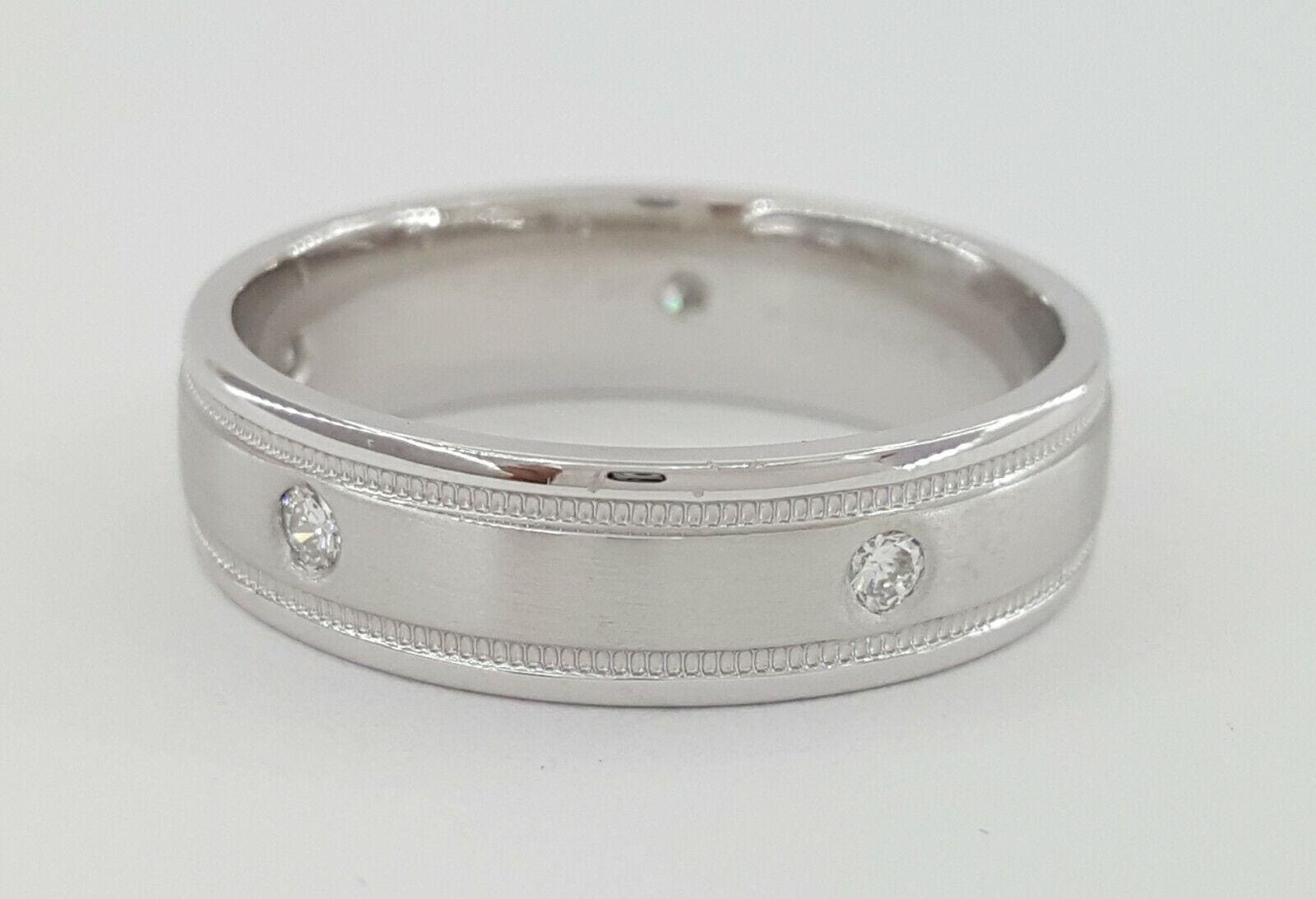 Camelot 0.25 ct Men's Platinum Satin Diamond Wedding Ring 6 mm 11.8 Gr Sz 10.5