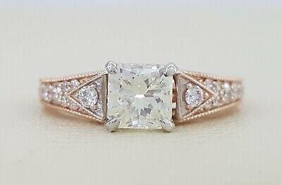 Radiant Cut Diamond Engagement Ring EGL-USA 1.24 ct 14K Rose Gold Rtl 4,950