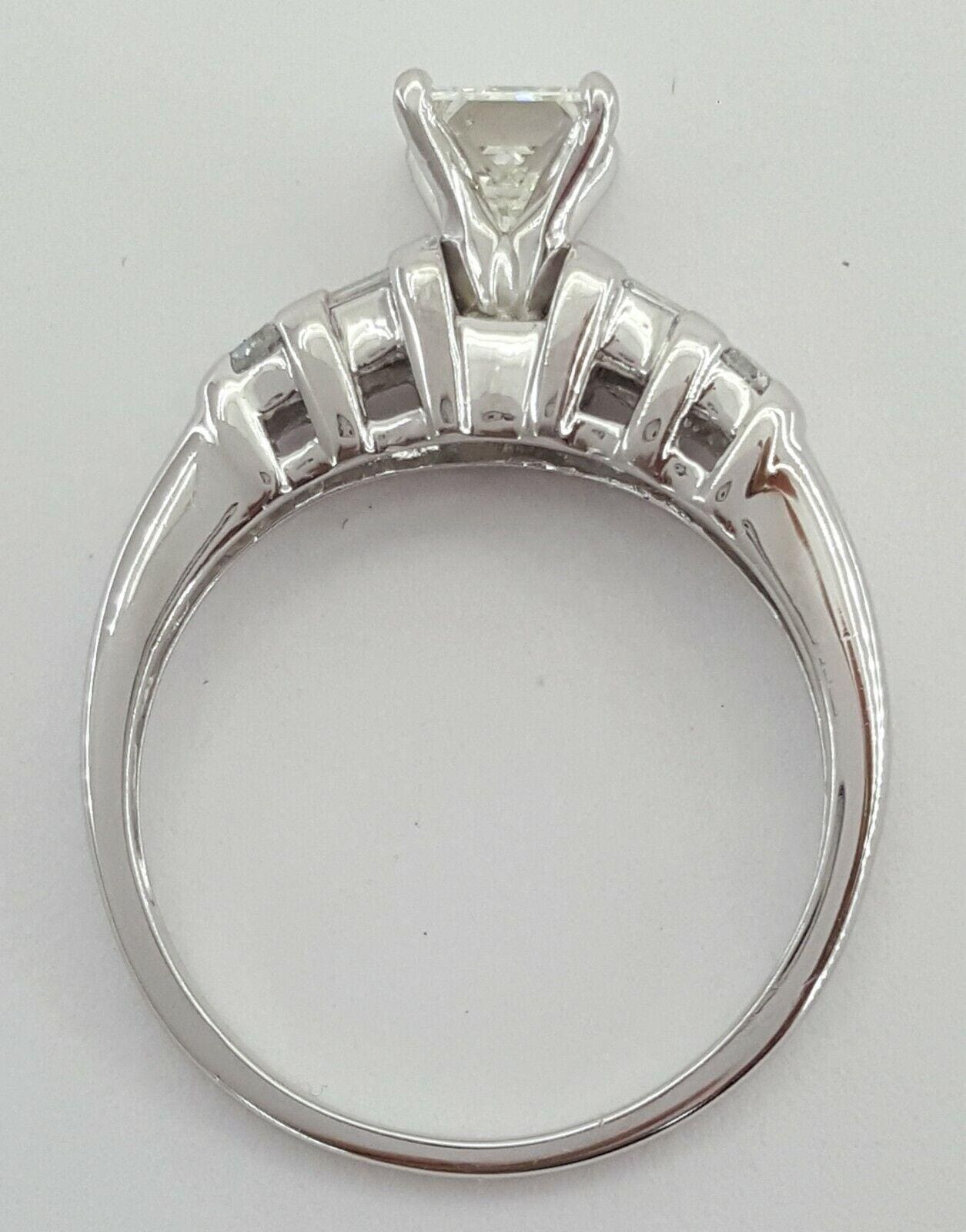 Princess & Baguette Diamond 0.8 ct Platinum Engagement Ring Rtl 3,670