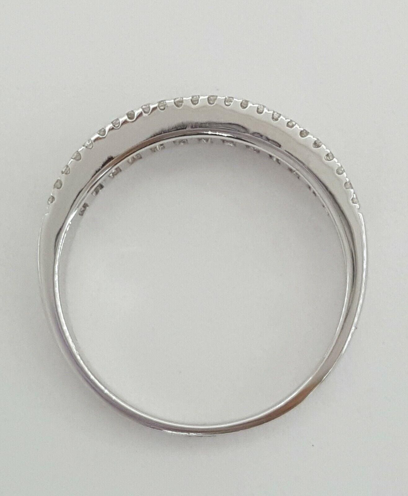 0.70 ct 14K White Gold Round & Baguette Cut Diamond Anniversary Band Ring 4.4 mm
