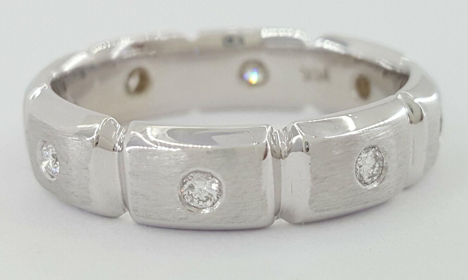 0.25 ct Men's 14k White Gold Round Cut Diamond Wedding Band 7.8g 6mm Size 10.5