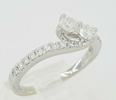 Ever Us Two Stone 0.5 ct 14K White Gold Round Cut Diamond Engagement Ring