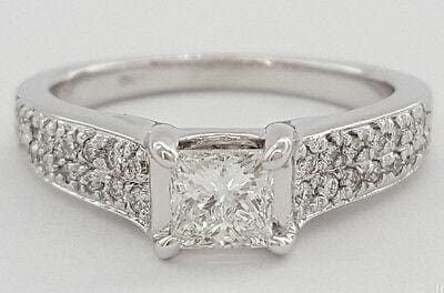 0.69 ct 14k White Gold Diamond Engagement Ring EGL-USA GemID Retail 2,700