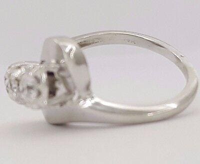 Vintage 0.90 ct 14k White Gold Three Stone Old European Diamond Engagement Ring
