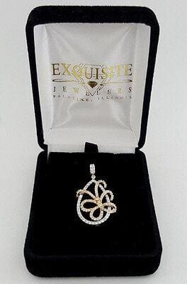 Round Cut Diamond Butterfly Pendant 0.92 ct 14k White & Rose Gold 3.7 Grams