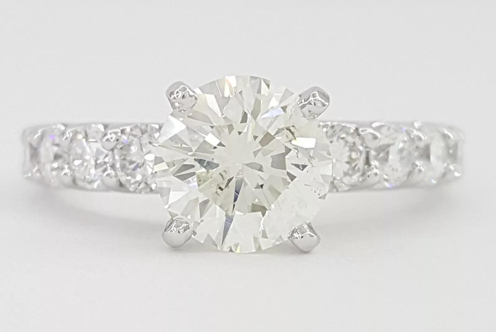 Round Diamond Solitaire Engagement Ring 2.31 ct 18K & Platinum Rtl 23k