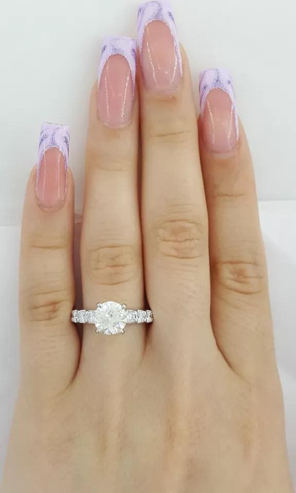 Round Diamond Solitaire Engagement Ring 2.31 ct 18K & Platinum Rtl 23k