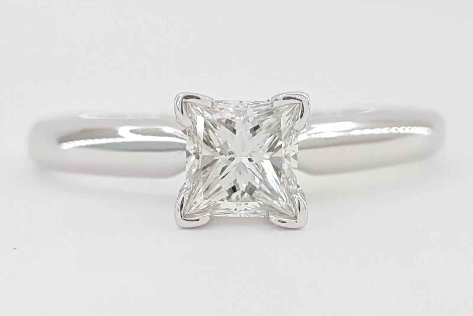 Princess Cut Diamond Solitaire Engagement Ring 0.5 ct 14K White Gold