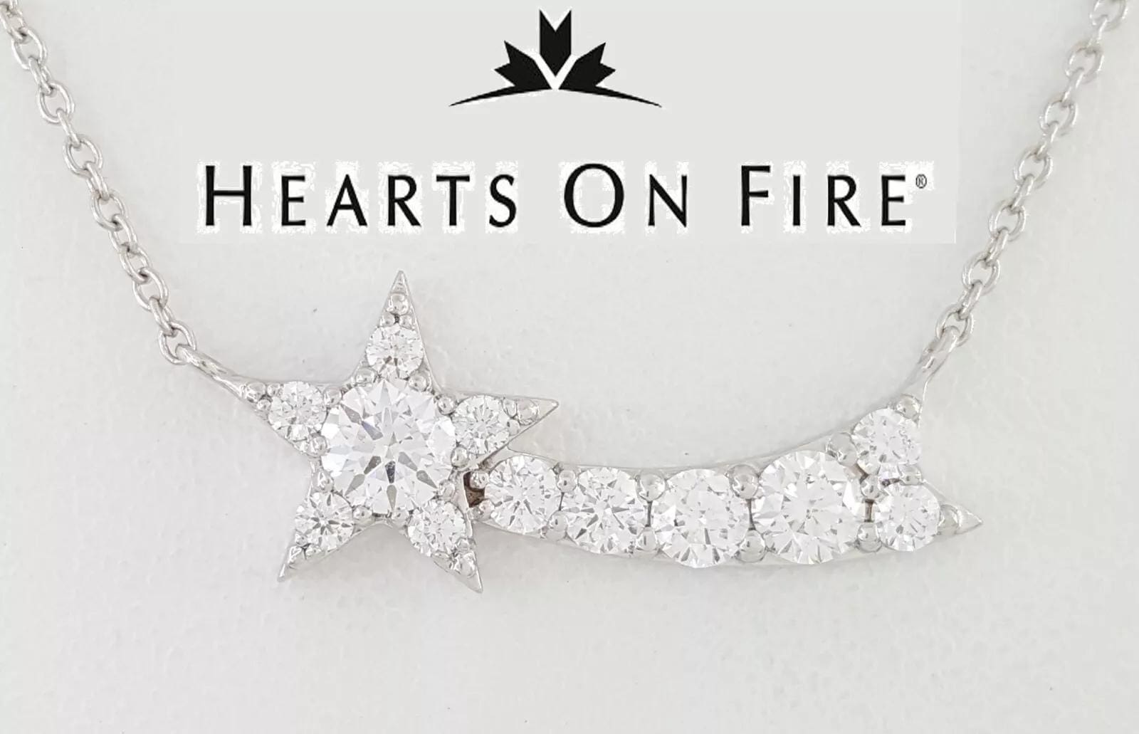 Hearts on Fire HoF Illa Comet Diamond Necklace 0.85ct 18K White Gold Rtl 7,689