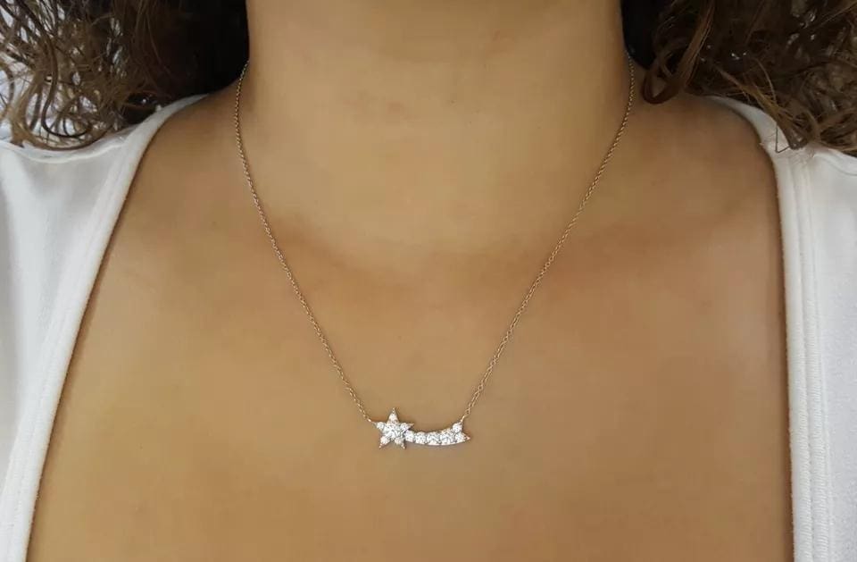 Hearts on Fire HoF Illa Comet Diamond Necklace 0.85ct 18K White Gold Rtl 7,689