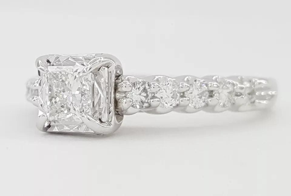 Princess Brilliant Cut Diamond Engagement Ring 14k White Gold 0.79 ct Rtl 2,995
