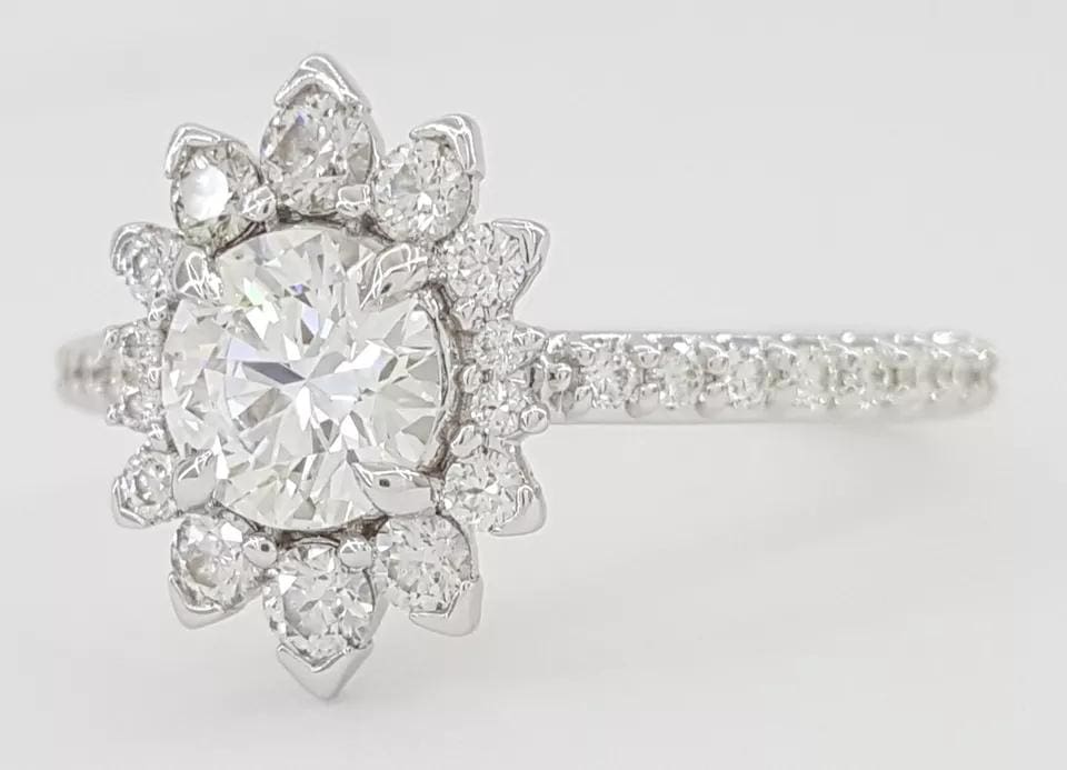 HOF Hearts on Fire Behati Diamond Halo Engagement Ring 1.21 ct 18k WG Rtl 9.5K