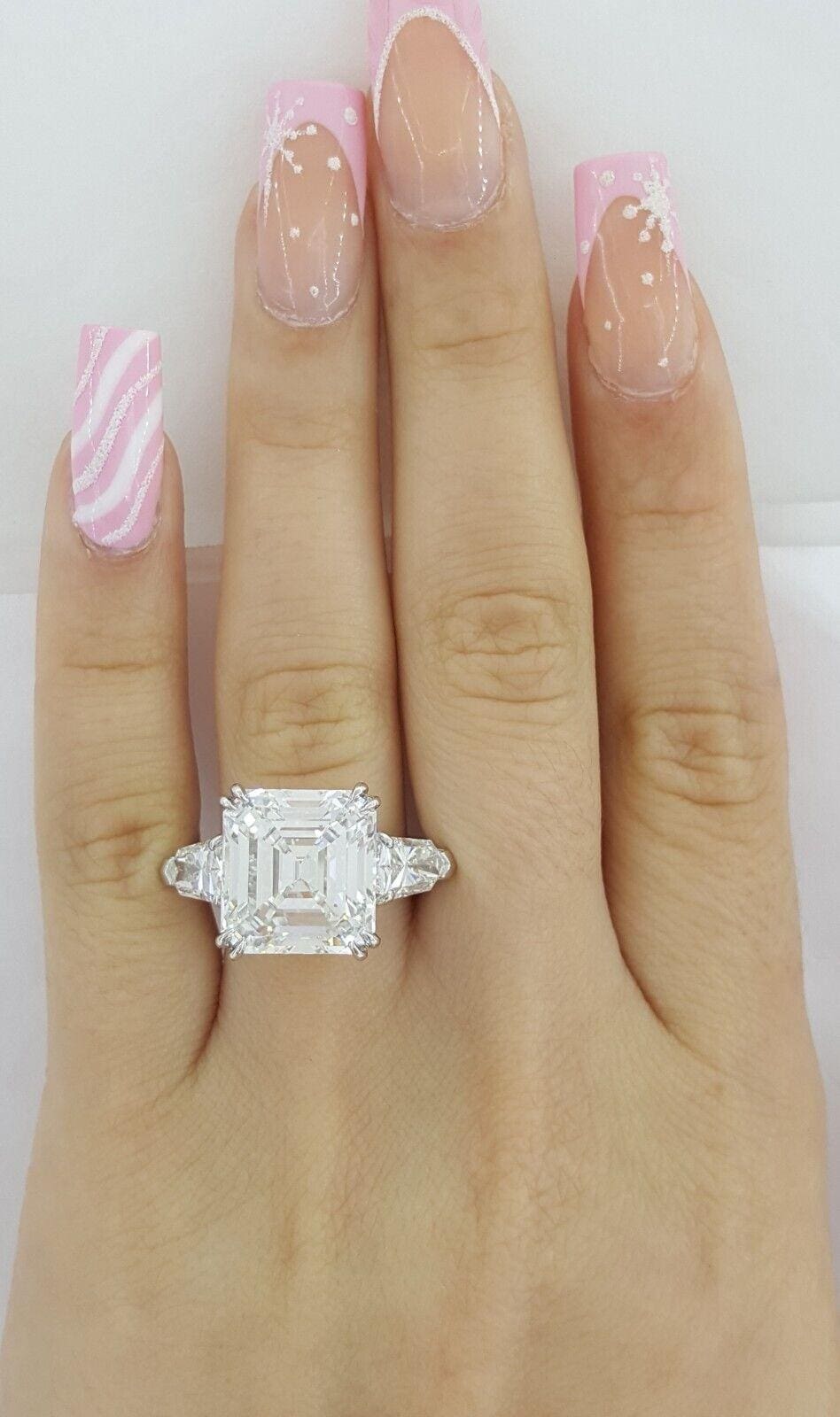 Asscher & Shield Cut Diamond Engagement Ring 12.48 ct E/IF GIA Rtl $1,655,000.