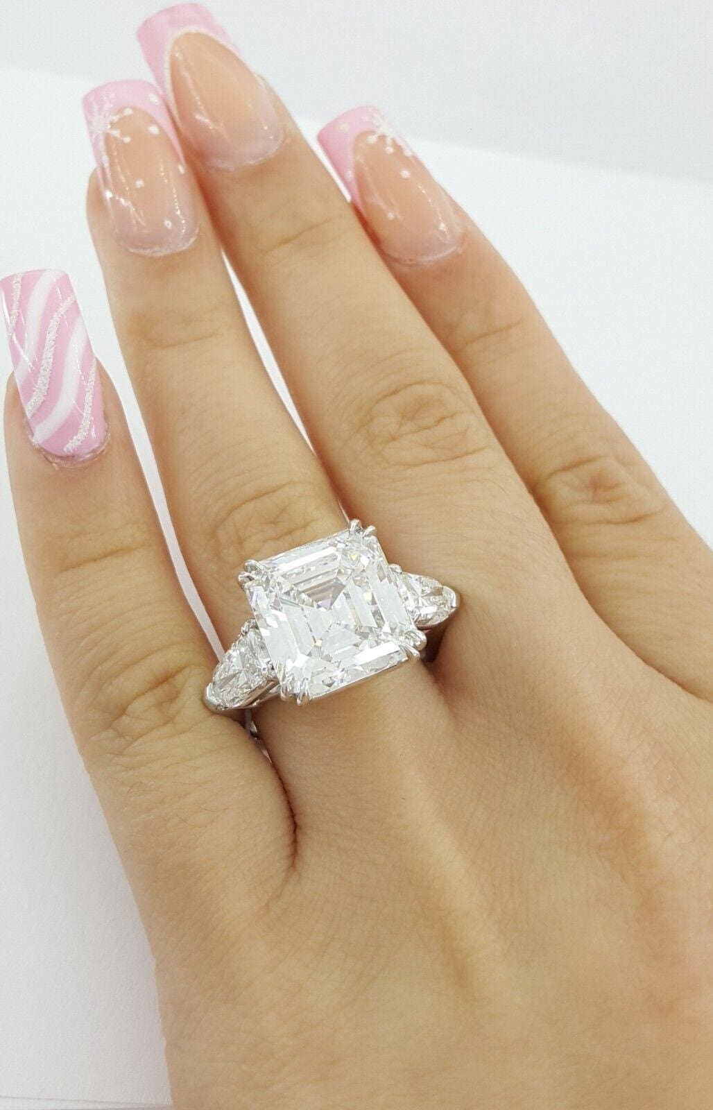 Asscher & Shield Cut Diamond Engagement Ring 12.48 ct E/IF GIA Rtl $1,655,000.