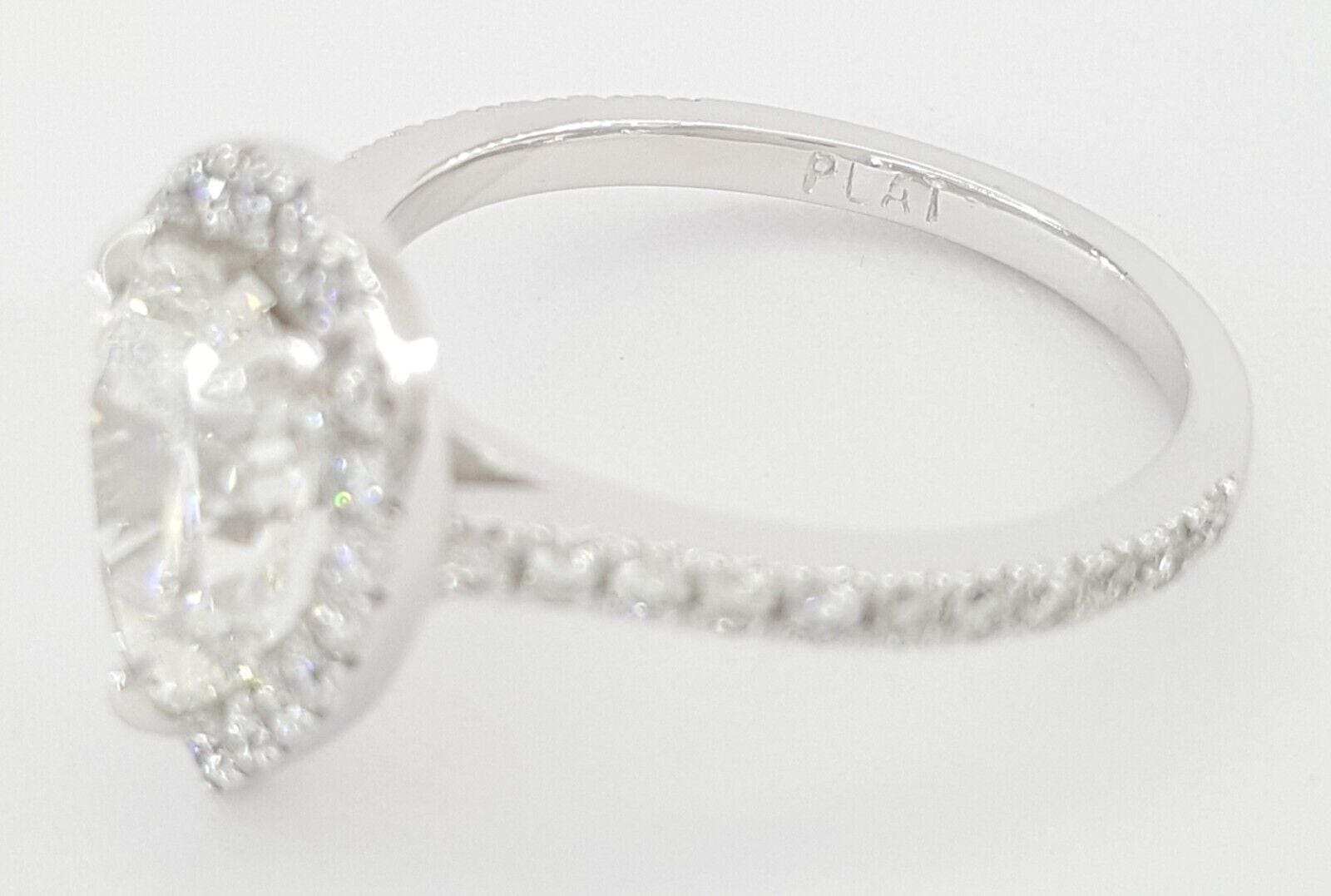 Pear Brilliant Cut Diamond Halo Engagement Ring Platinum GIA 2.32 ct Retail $35K