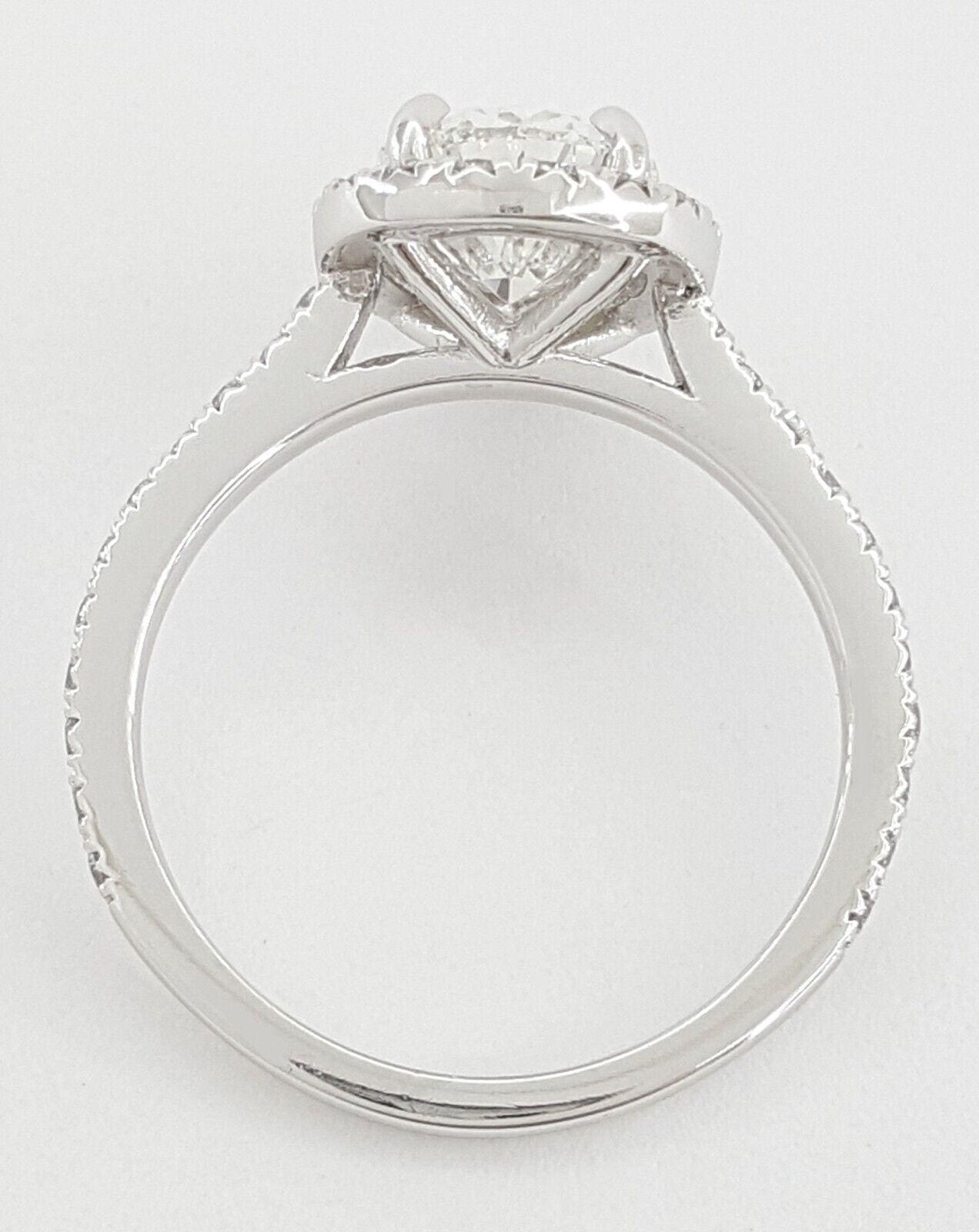 Pear Brilliant Cut Diamond Halo Engagement Ring Platinum GIA 2.32 ct Retail $35K