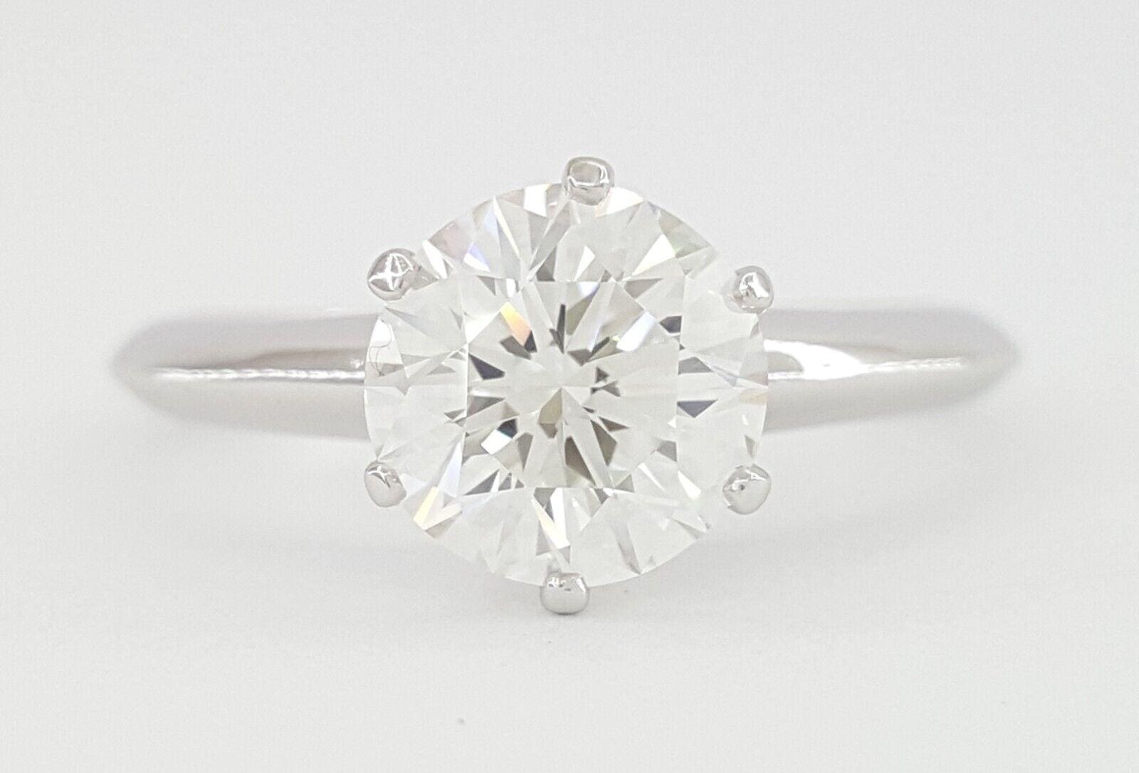 Tiffany & Co 1.58 ct Round Diamond Platinum Solitaire Engagement Ring E/VVS1