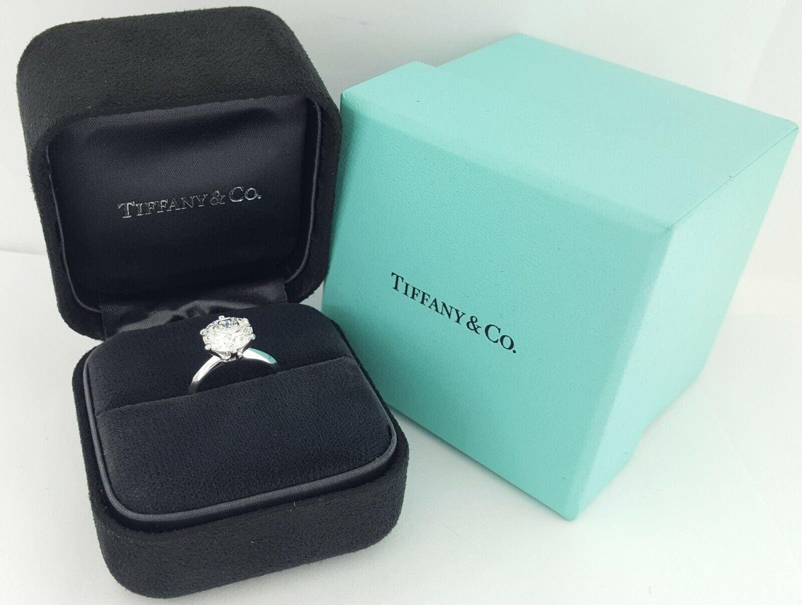 Tiffany & Co Solitaire Round 3.08 ct Diamond Platinum Engagement Ring Rtl $150K