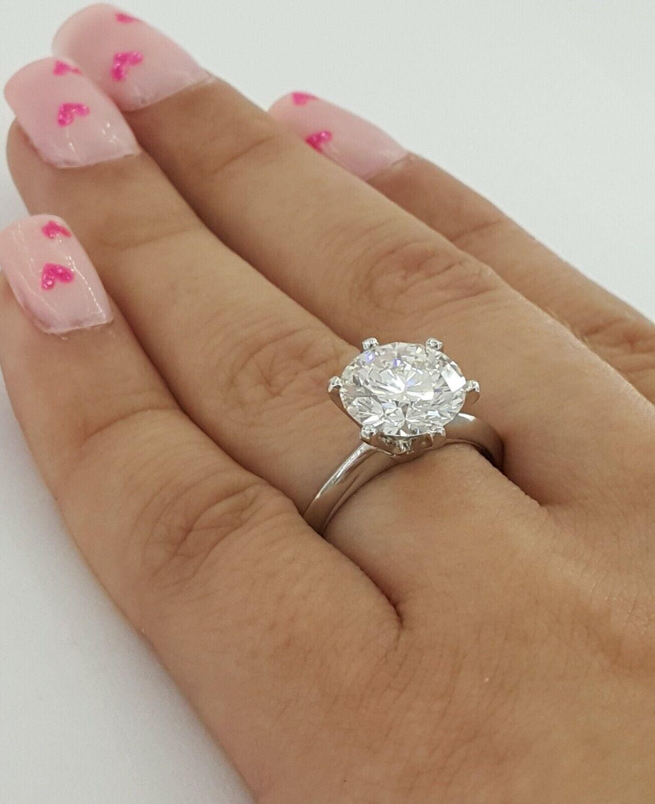 Tiffany & Co Solitaire Round 3.08 ct Diamond Platinum Engagement Ring Rtl $150K
