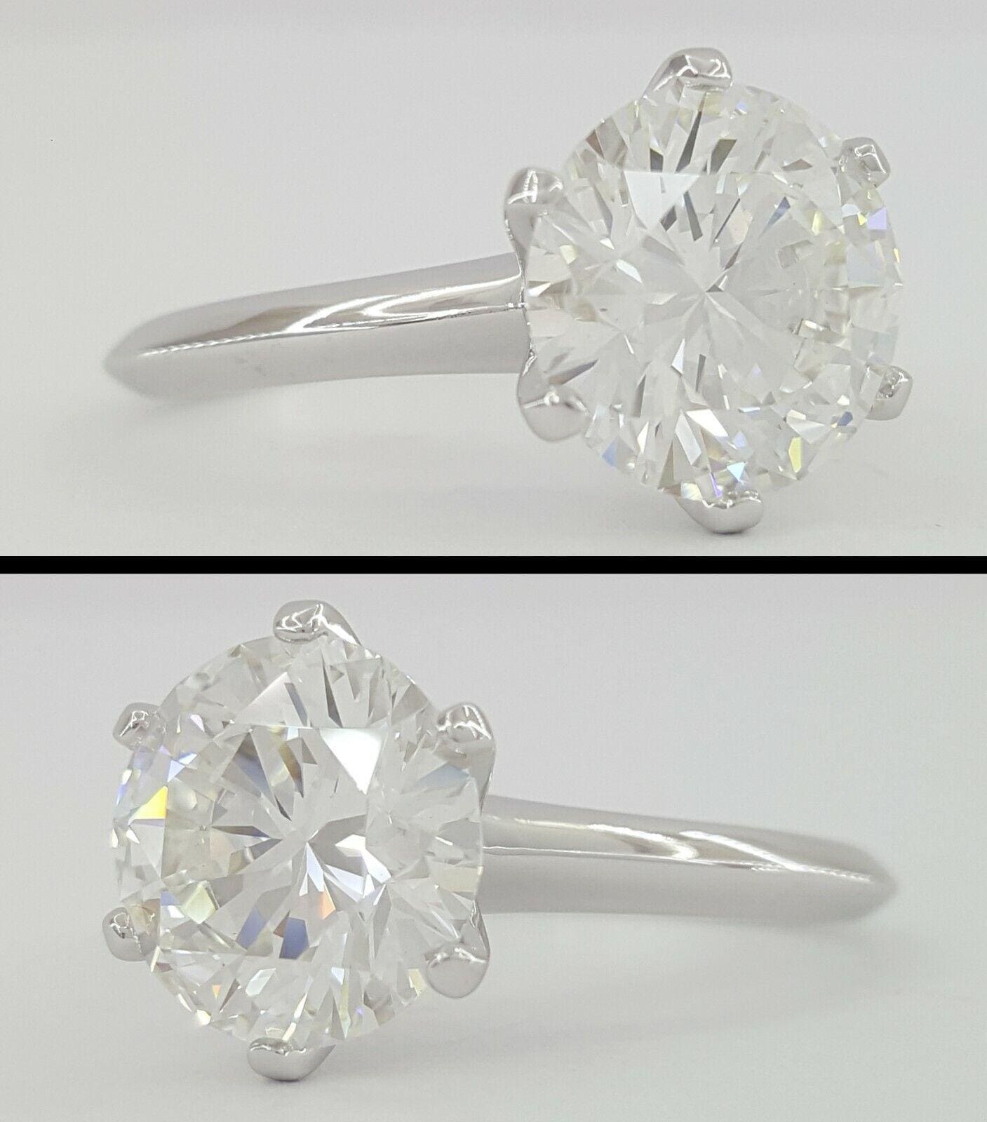 Tiffany & Co Solitaire Round 3.08 ct Diamond Platinum Engagement Ring Rtl $150K