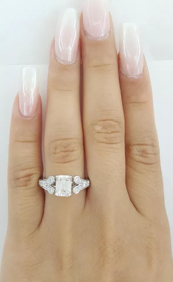 Rectangular Radiant Prince Cut Diamond Engagement Ring Platinum 1.99 ct Rtl 22K