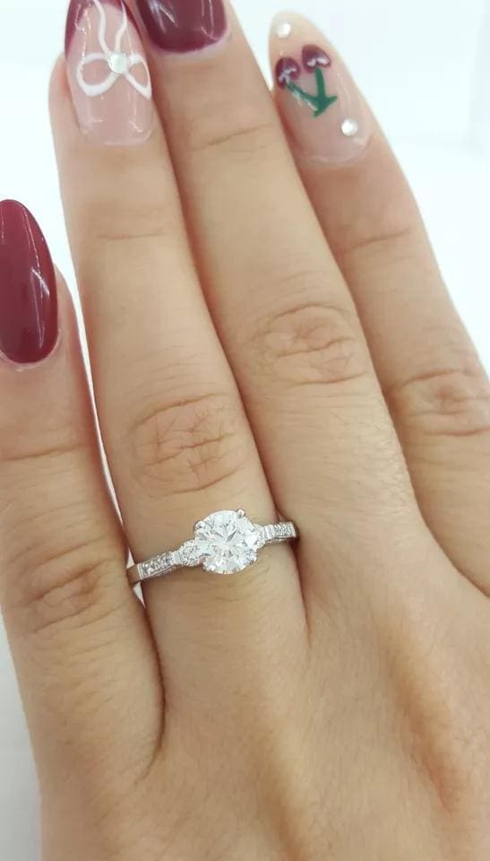 Tacori Hearts On Fire Diamond Engagement Ring 0.98 ct 18k White Gold Rtl $7,500