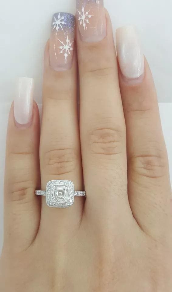 Tiffany & Co Legacy Cushion Diamond Halo Engagement Ring 1.47 ct Retail $21K