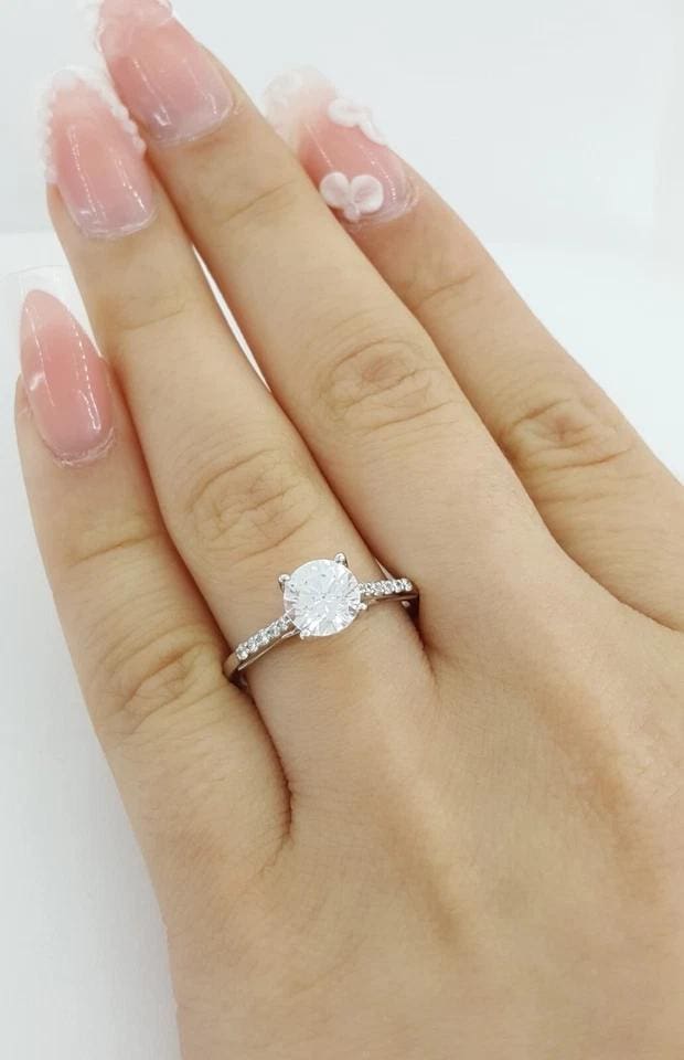 Ritani Semi-Mount Diamond Engagement Ring 0.1 ct 18k White Gold 1RZ2841 RT $1.8k