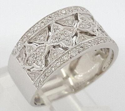 0.56 ct Vintage 14K White Gold Round Cut Diamond Cocktail / Statement / Ring