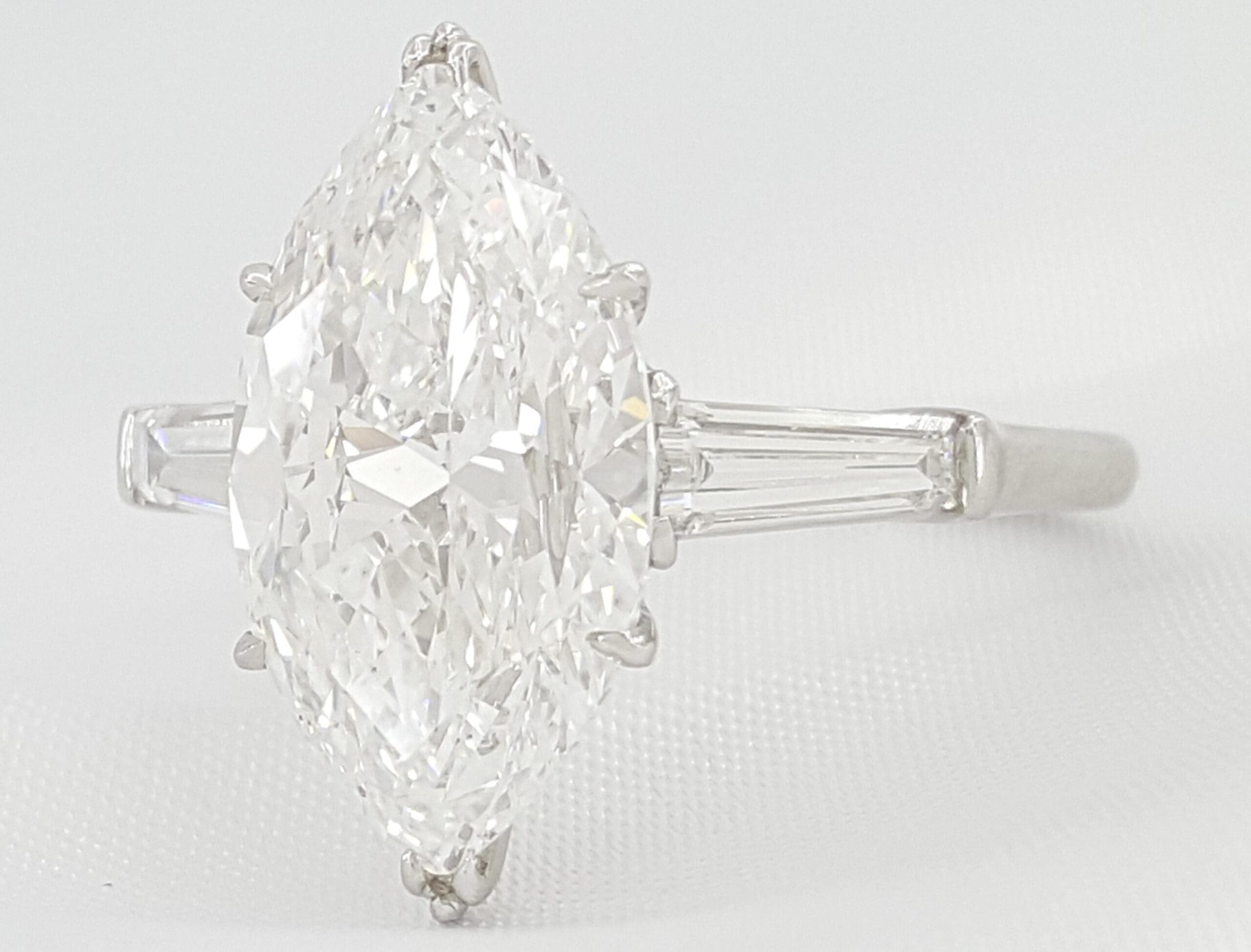 Vintage Harry Winston Classic Marquise Cut Diamond Engagement Ring 5.72 ct