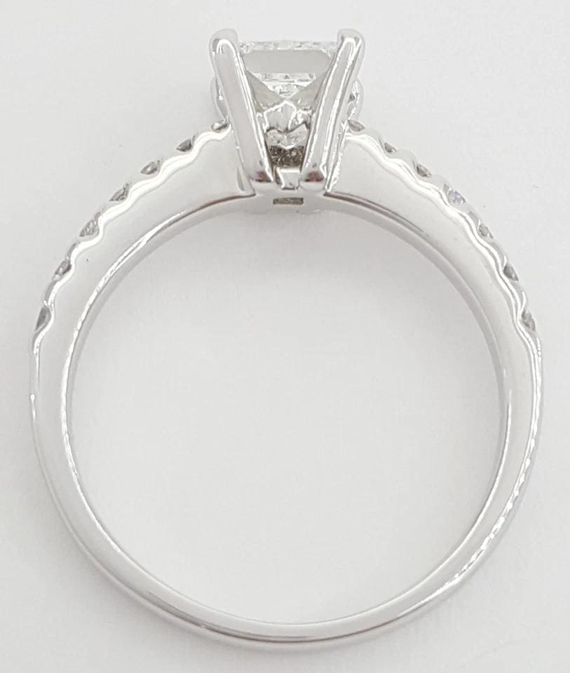 Princess Brilliant Cut Diamond Engagement Ring 1.3 ct 14K White Gold
